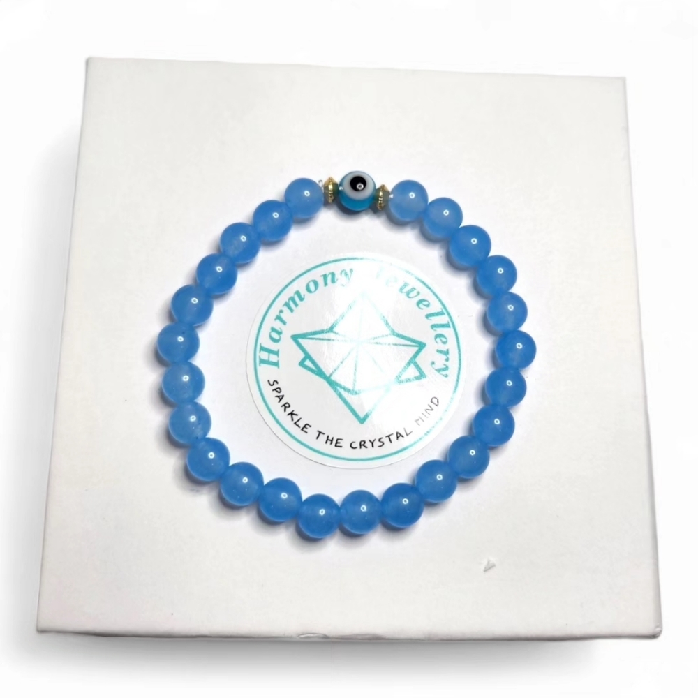 6 mm Aquamarine Quartz Bracelet
